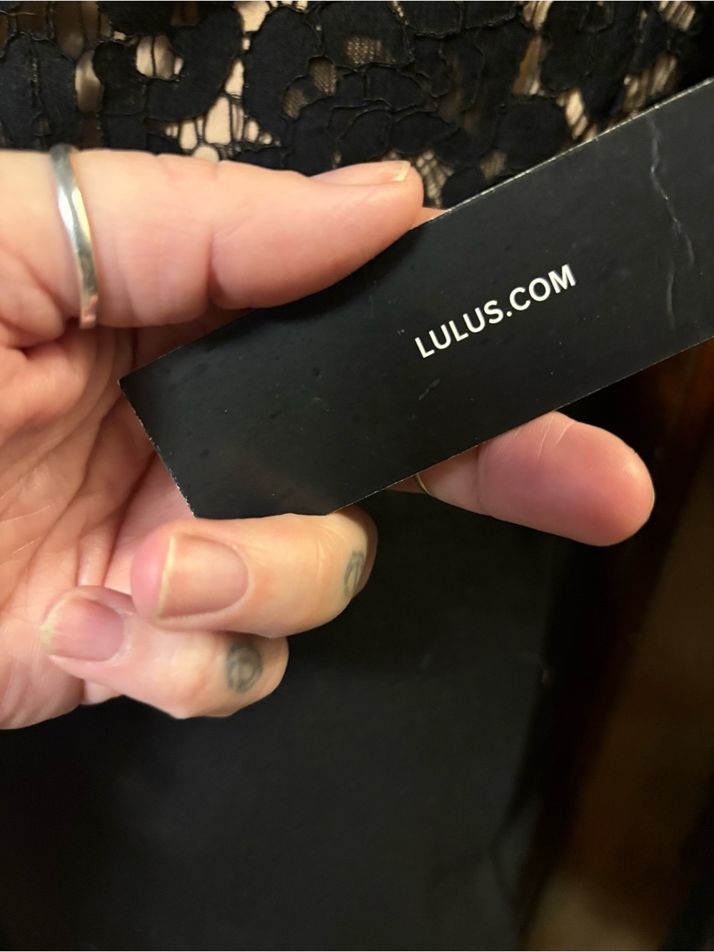Lulu's Black Lace Plunge Sheath Dress - Picture 2 of 4